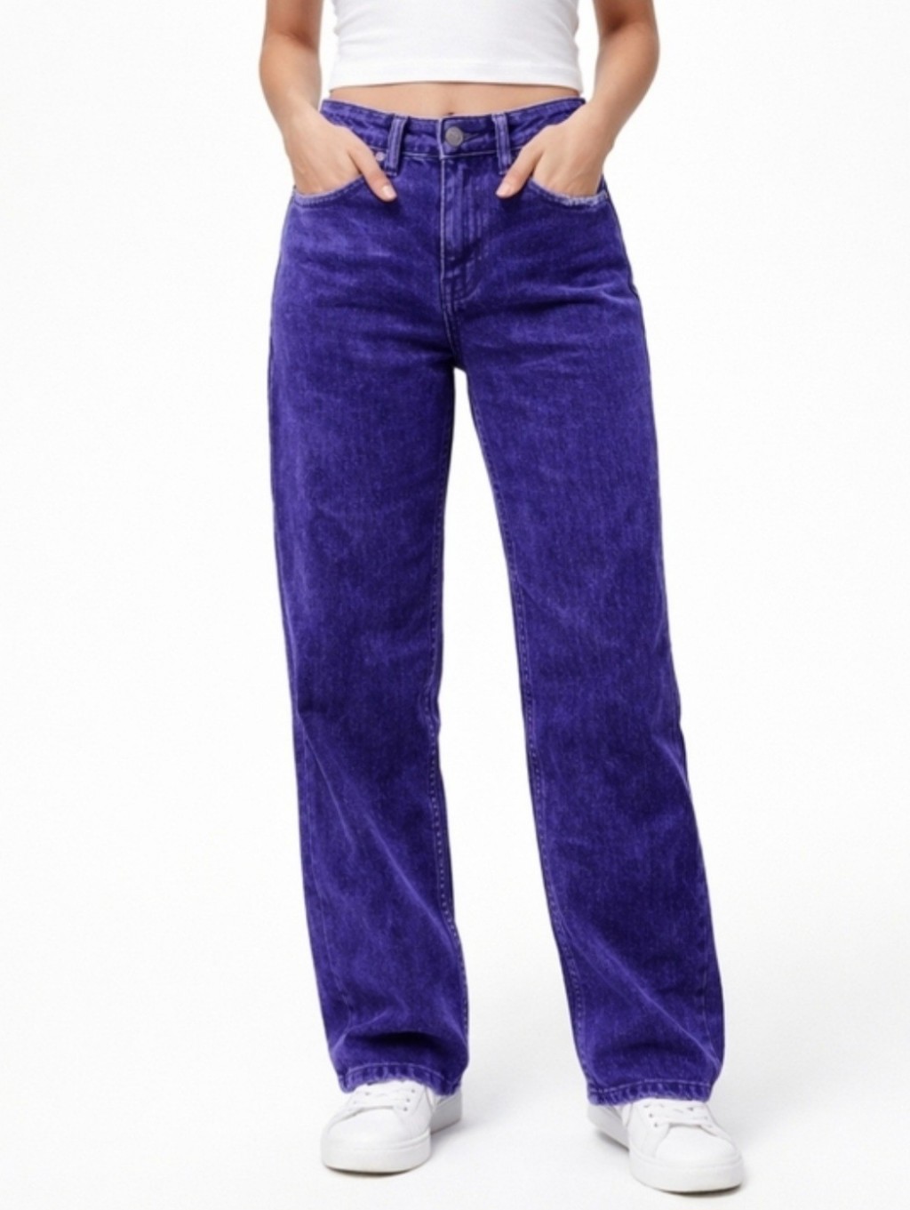 Free People ($320) Tinsley Baggy High Rise Jeans Vibrant Purple Wash Nwt